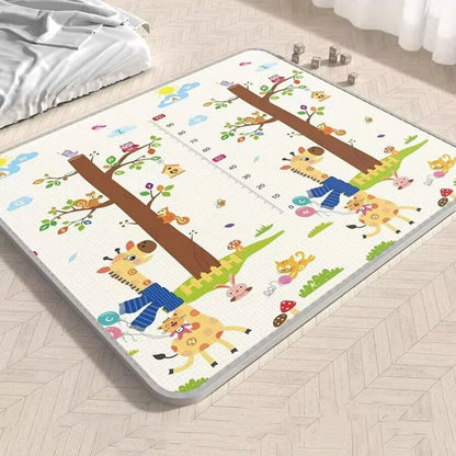 tapis d'éveil bébé animaux girafe et arbres