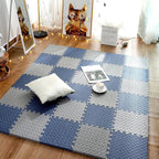 tapis d'éveil bébé fille bleu et gris