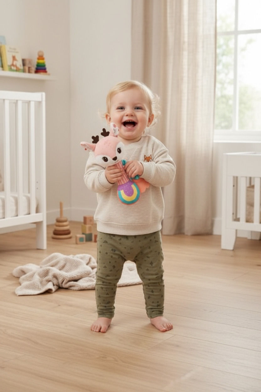hochet renard et bebe Toddler debout hochet renard