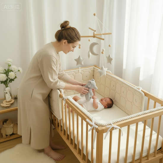 Tour de Lit Complet Bébé avec  maman peluche éléphant