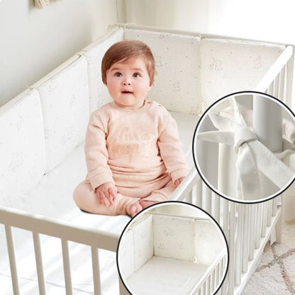 tour de lit respirant aussi un contour de lit pour bebe avec fillette assise