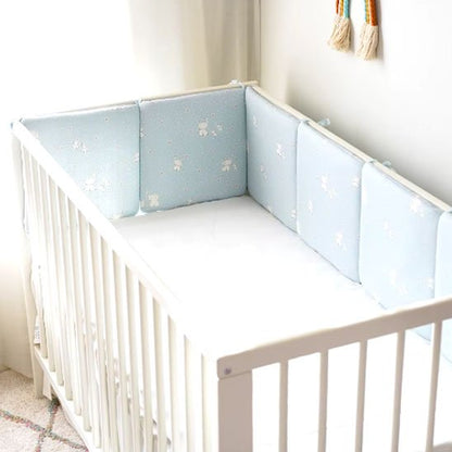 tour de lit respirant et contour de lit pour bebe bleu