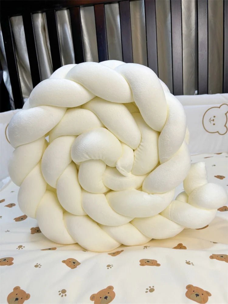 tour de lit bébé tressé blanc beige