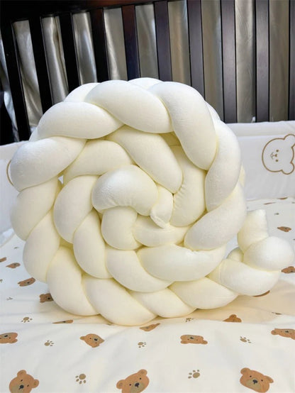 tour de lit bébé tressé blanc beige