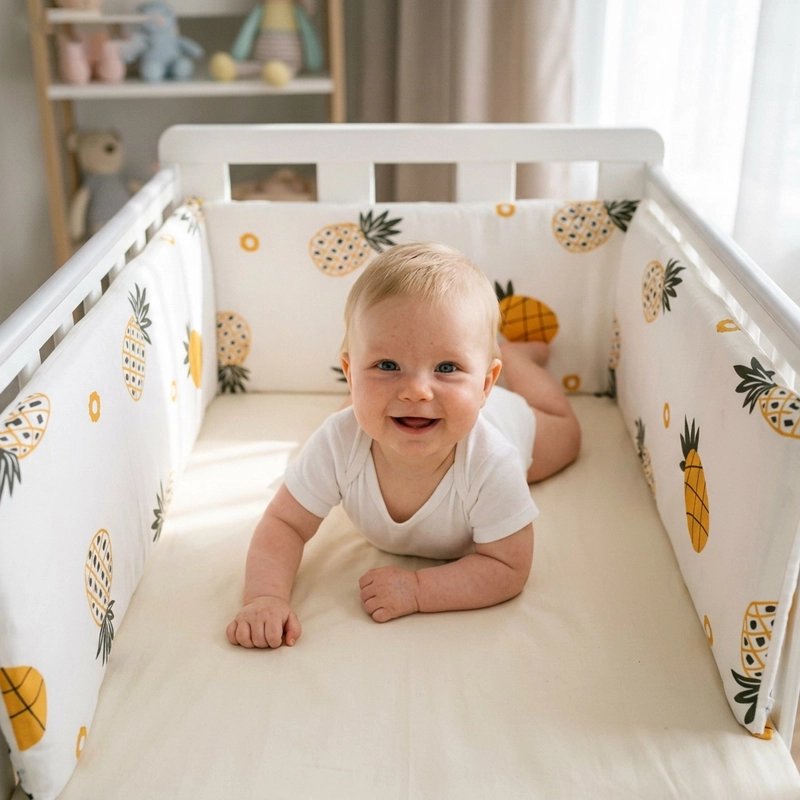 tour de lit complet pour bébé ananas et sourire
