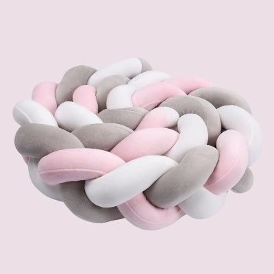 tresse.de lit rose grise blanche 
