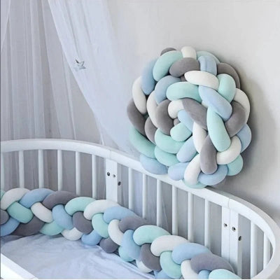 tresse de lit 3m blanche bleue turquoise