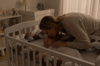 tresse de lit bébé Ambiance soir - bisou bébé endormi