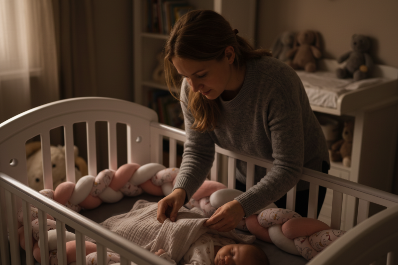 tresse de lit bébé Ambiance soir - emmaillotage bébé