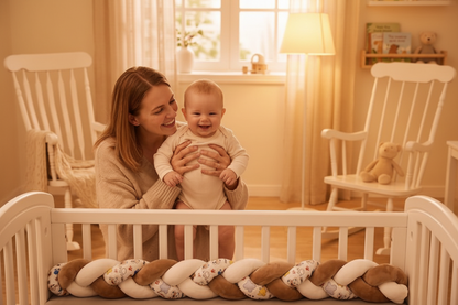 tresse de lit bébé Ambiance soir - maman & bébé rieur