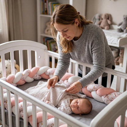 tresse de lit bébé maman emaillotte bebe 