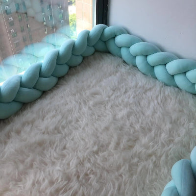 tresse de lit bébé turquoise