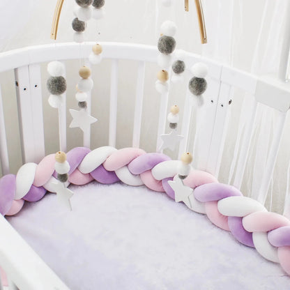 tresse de lit rose et mauve 