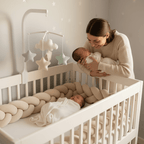tresse de lit bébé
vert avec toutou peluche Variante maman bébé mobile ivoire