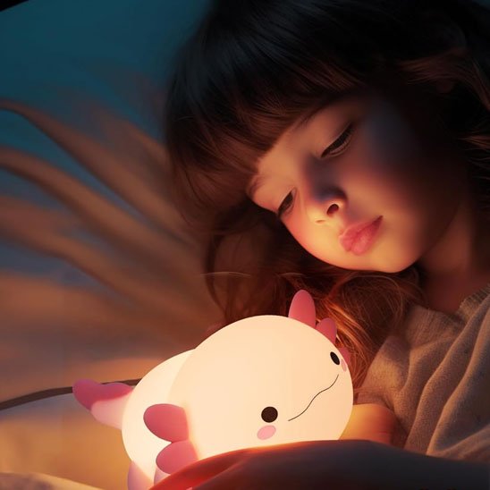 veilleuse bébé fille attentives