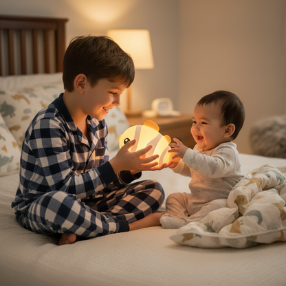 Veilleuse poisson grand frère bébé lit