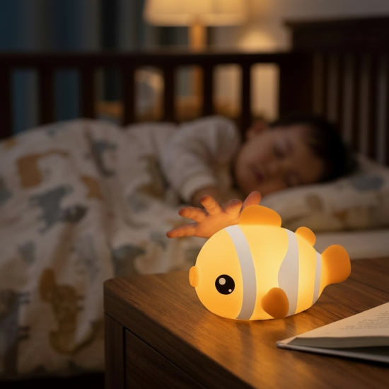 veilleuse enfant rechargeable poisson main enfant couette