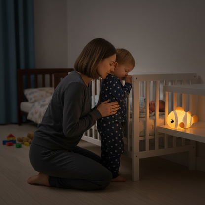 veilleuse enfant rechargeable poisson maman grand frère bébé endormi nursery