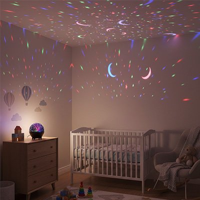 veilleuse bébé projection plafond et lune