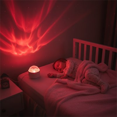 veilleuse bébé projection plafond rouge feu