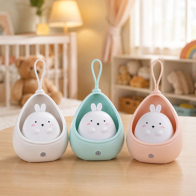 veilleuse bébé usb blanche verte rose 