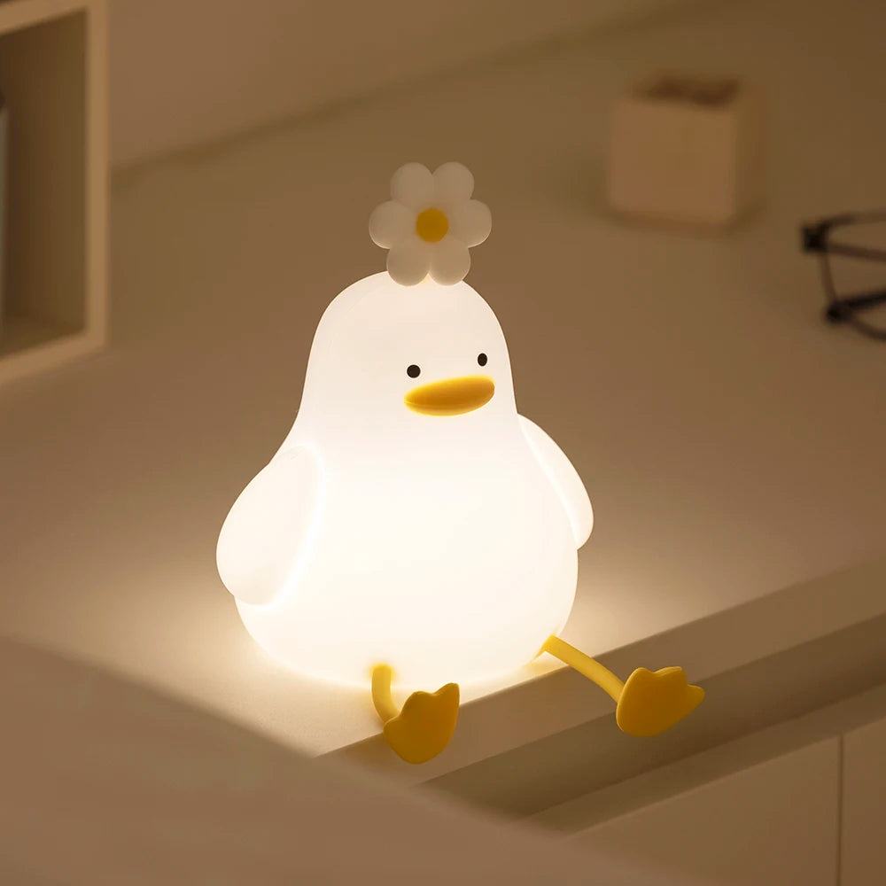 veilleuse canard avec fleur