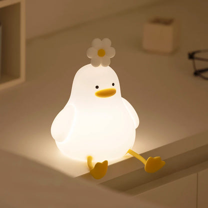 veilleuse canard avec fleur