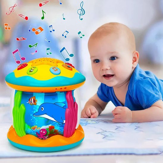 veilleuse musicale et projecteur dauphin