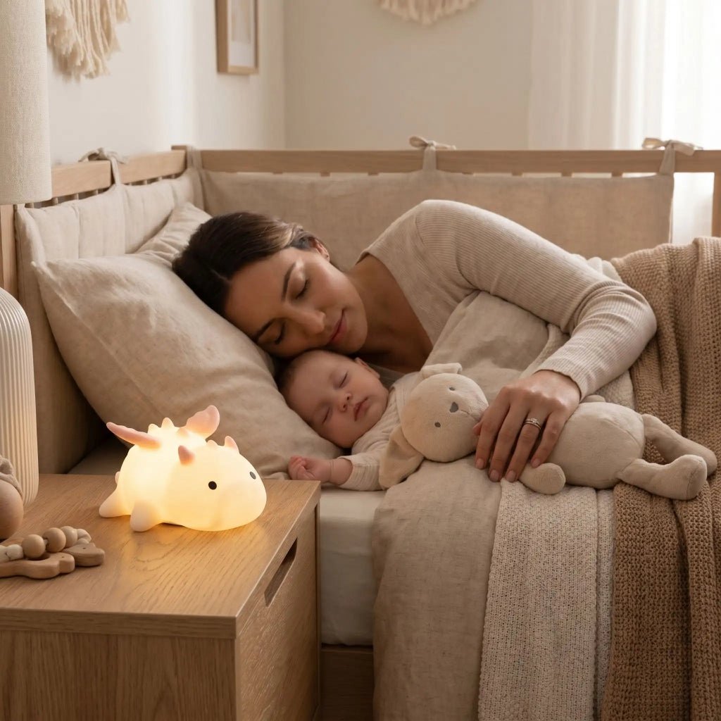 veilleuse pour bébé dragon maman qui dort