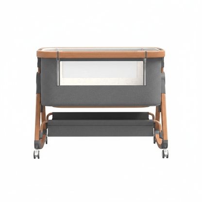 lit cododo évolutif Vue côté berceau gris bois