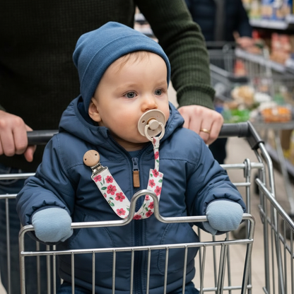 sucette clip Zoom clip cerises sur veste supermarché