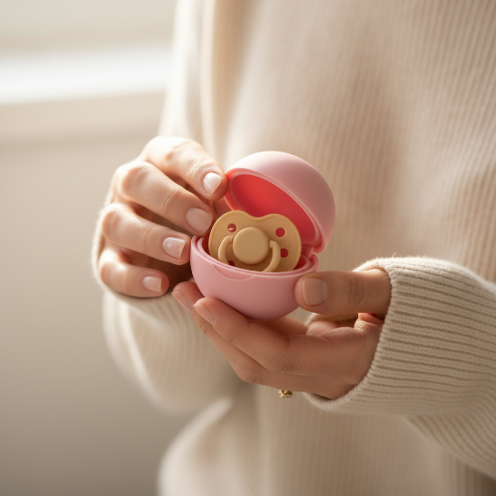 boite a tetine avec  maman ouvre boîte tétine rose